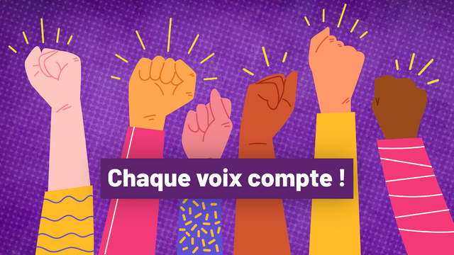 Chaque voix compte - poings levés