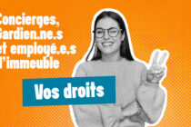 Femme fond orange - Concierges gardien.ne.s et employé.e.s d'immeuble - Vos droits