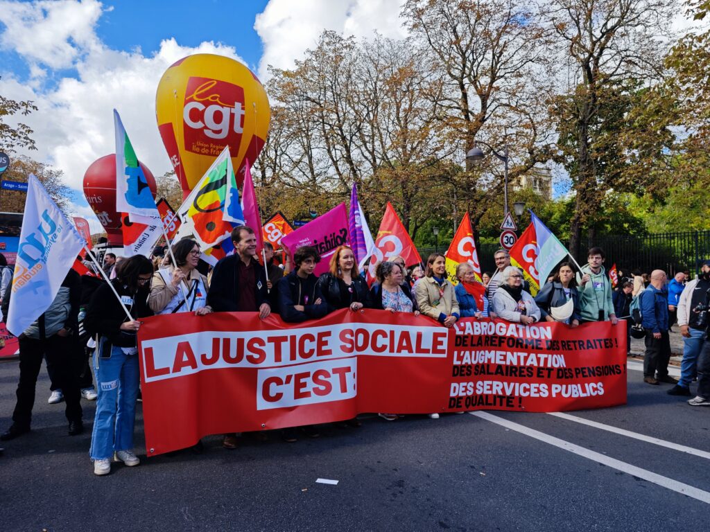 Droits des concierges, manifestation CGT, la justice social c'est défendre nos droits